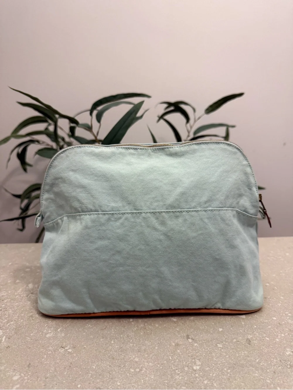 Hermes Bolide 35 Rocking Horse Light Blue Pouch Cosmetic Baby Bag